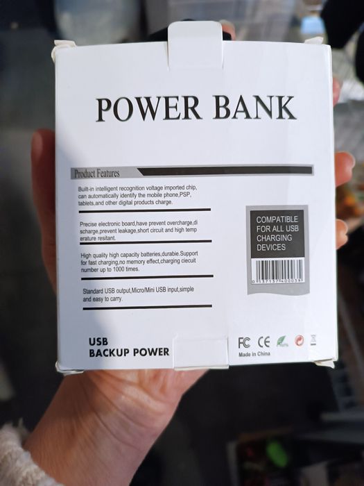 Mini power bank 2000 usbC, Usb, micro. Nowy