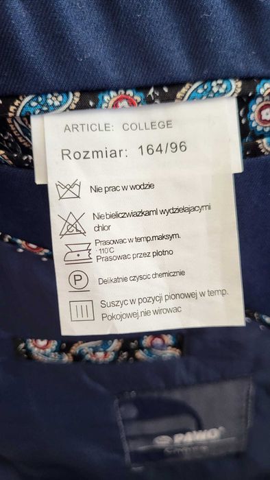 Garnitur chłopięcy męski granatowy Pawo