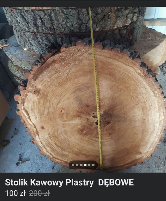 Plastry dębowe  stolik