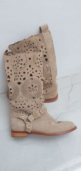 Kozaki na lato Twinset ze skóry naturalnej nowe