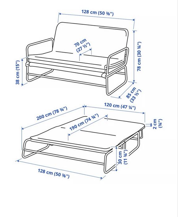 Sofá cama Ikea 120x200