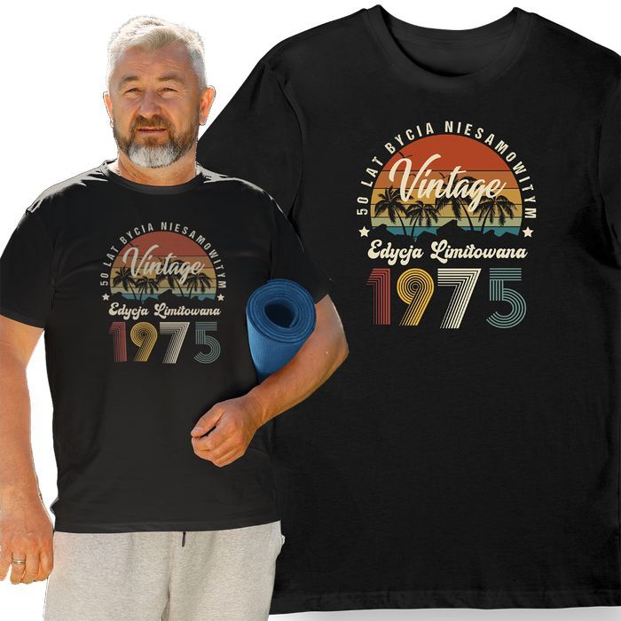 Koszulka na 50 urodziny 1975 50 lat bycia niesamowitym czarna 3XL