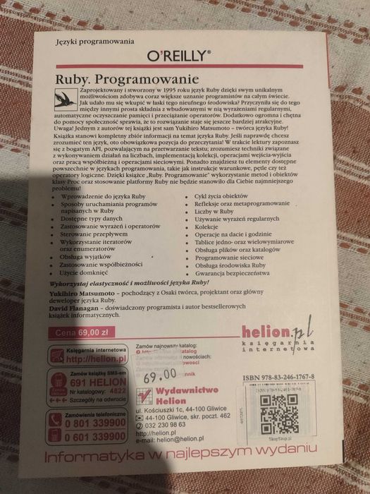 Ruby Programowanie Flanagan, Matsumoto Ruby 1.8 i 1.9