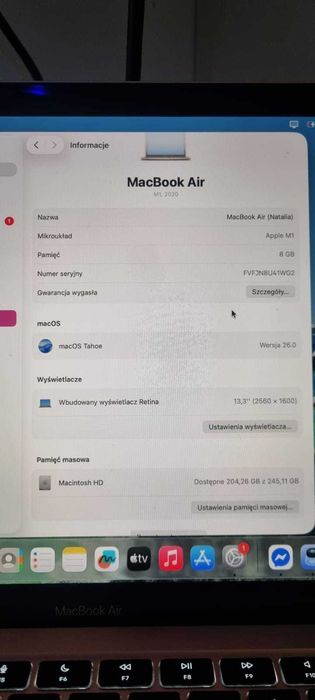 Macbook air 13 M1 (2020) Różowy 8GB/256GB Kondycja 100% + Magic Mouse