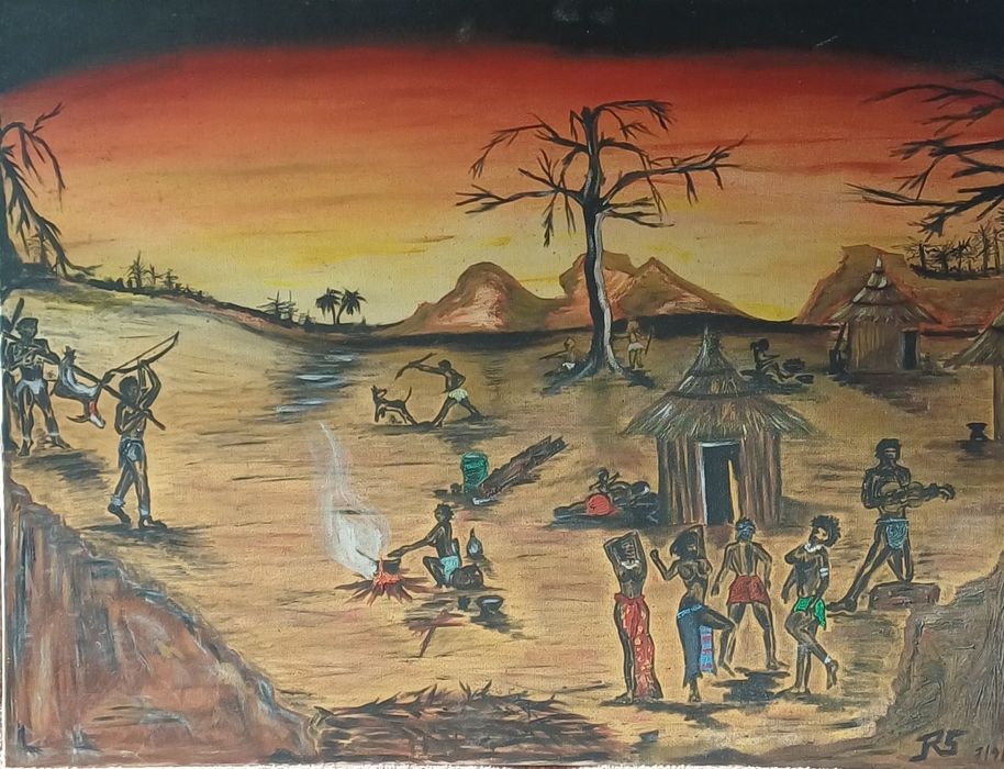 Africa Tela belíssima assinada 100X76cm