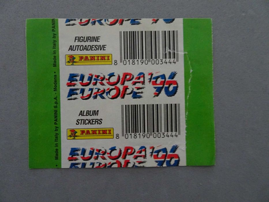 Carteira de cromos aberta e vazia de futebol - Europa 96 Panini