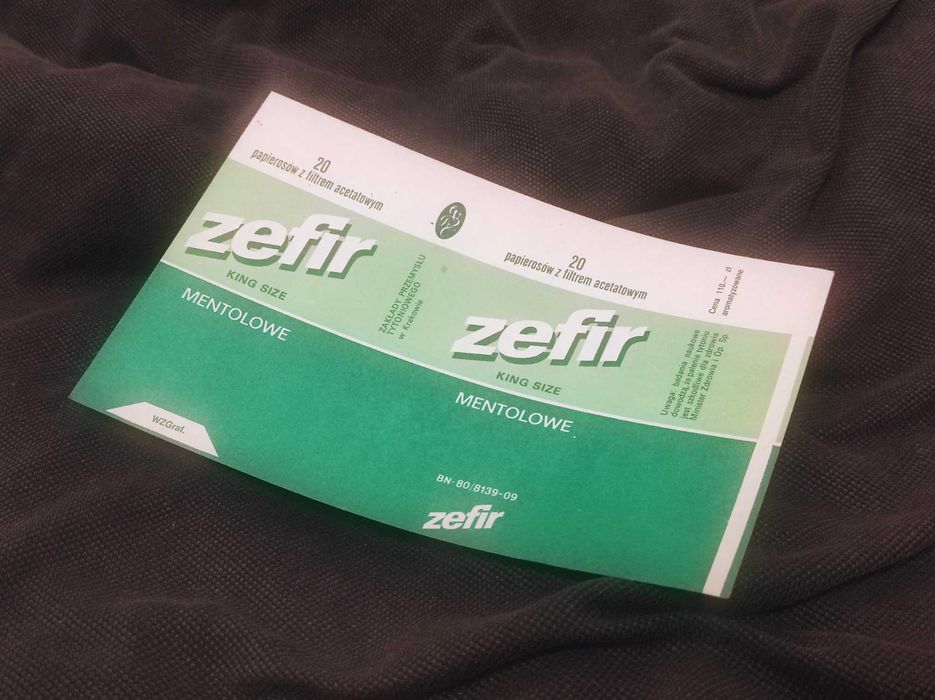 Etykieta papierosowa ZEFIR 2 kolekcjonerska