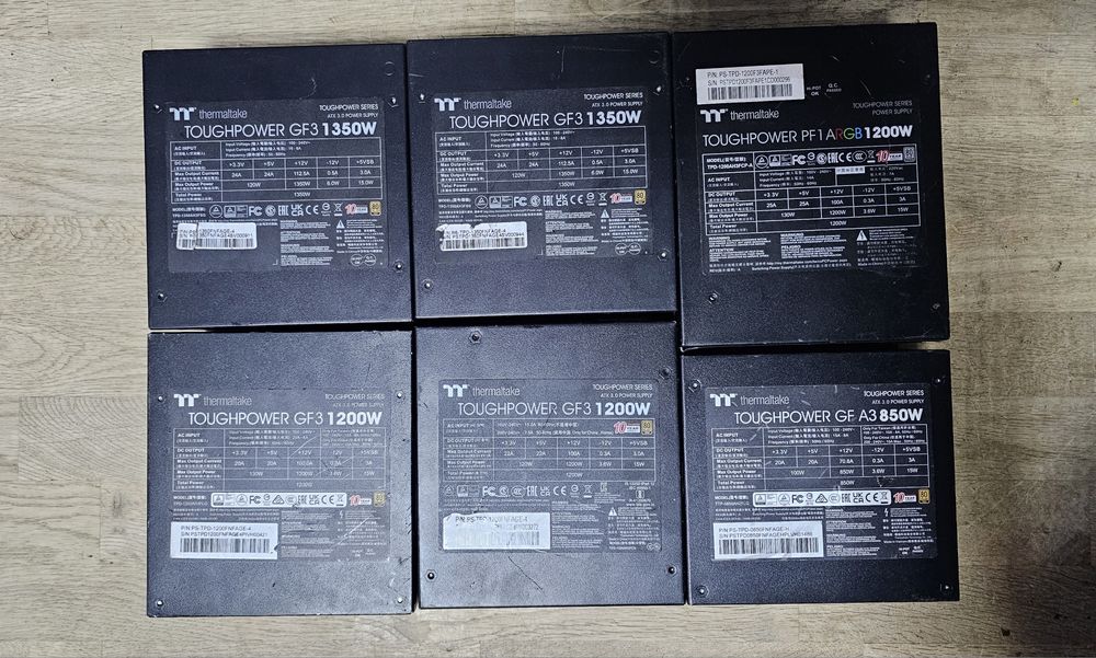 Блоки живлення неробочі Termaltake 650W/850W/1200W
