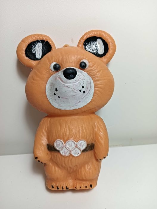 Olimpijski Miś Moskwa 1980 vintage gumowa piszczałka