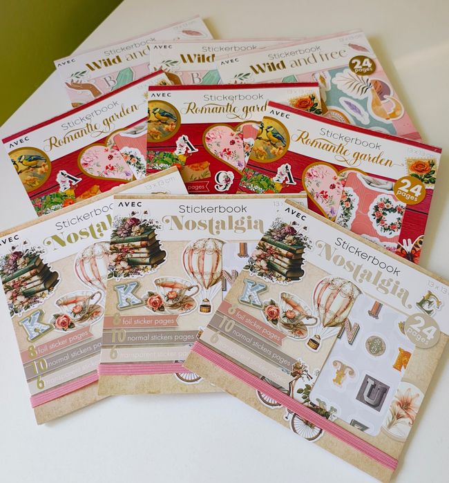 książeczki z naklejkami stickerbook 3 wzory 9 szt avec