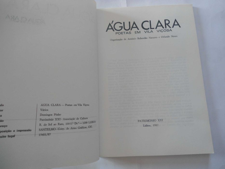Água Clara - Poetas em Vila Viçosa