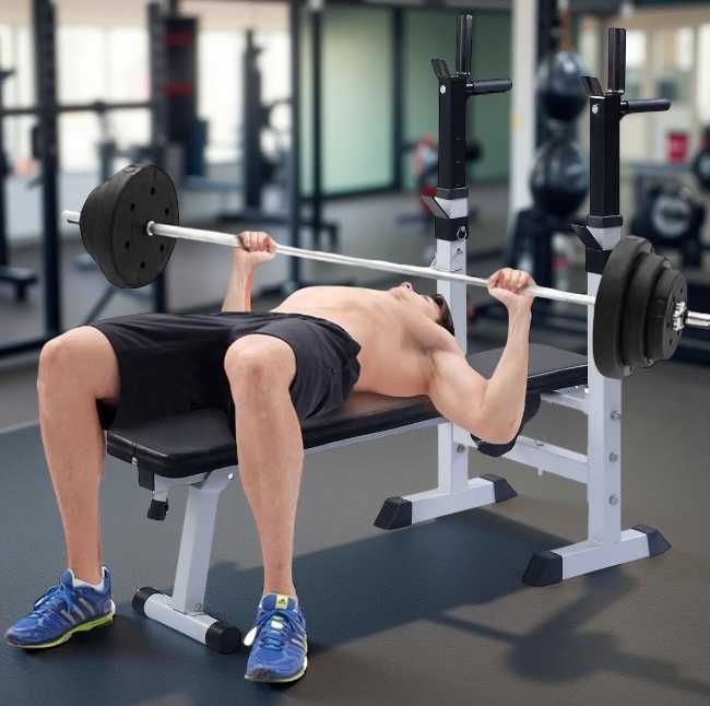 Скамья жима під штангу Лавка жиму + Стійки для преса бруси Лава W2020