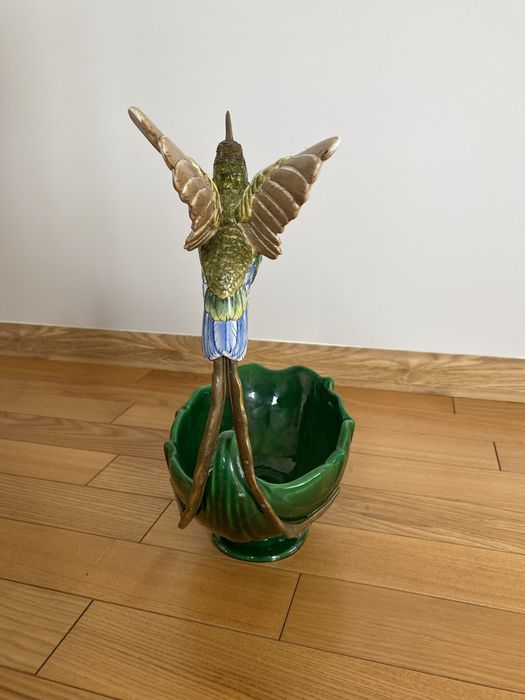 Porcelanowa Misa z Kolibrem Zielona