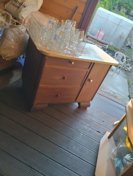 Stara komoda PRL plus nadstawka Stanisław albrecht lata 50 60 bydgoska