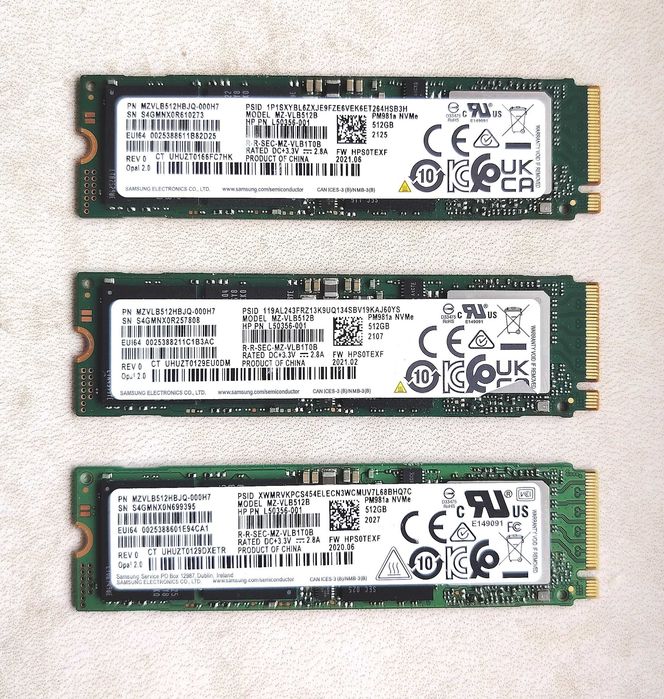 SSD диски M.2 NVME 2280 на 512 ГБ в асортименті