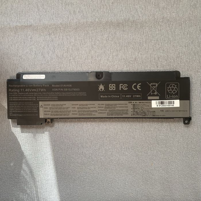 Нова  батарея Lenovo ThinkPad T460s T470s (01AV406) 27Wh