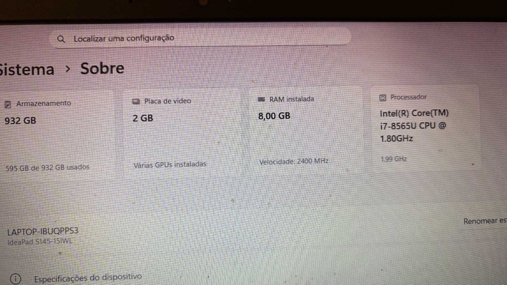 Notebook LeNovo - Usado
