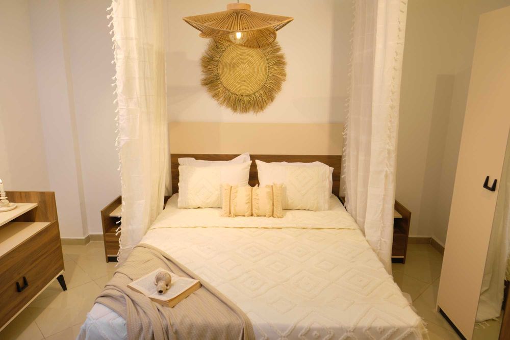 Conjunto Quarto Completo Casal Novo | Cama Roupeiro Cómoda Mesa