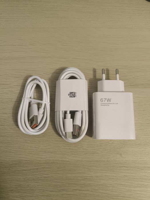 NOWY ZESTAW Ładowarka Szybka 67W do telefonu + 2x kabel USB-C