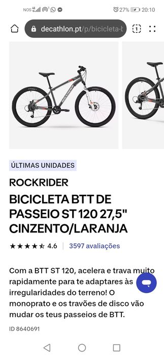 Bicicleta rockrider 120 usada 3/4 negociável
