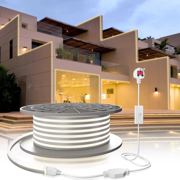 YOODI Neonowe taśmy LED 10M, 220-240V 120LED/M Białe