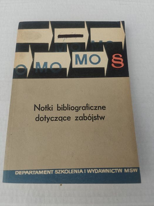 Książka MO Notki bibliograficzne dotyczące zabójstw