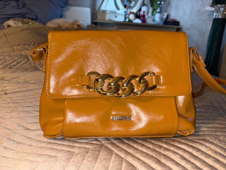 Torebka Wittchen musztardowa 30x21 nowa bez metki