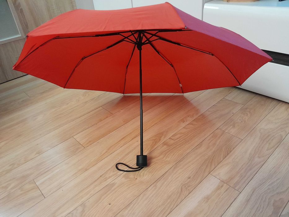 Nowy mini parasol półautomatyczny_Windproof_Umbrella_89 cm, czerwony