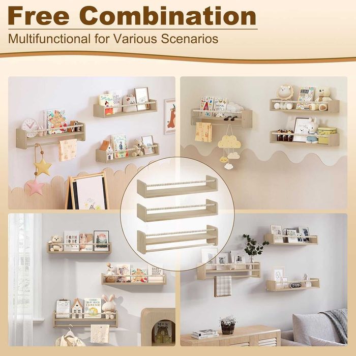 Nowe pływające półki na książki / regał / półka / 3szt / WOLTU !A1536!