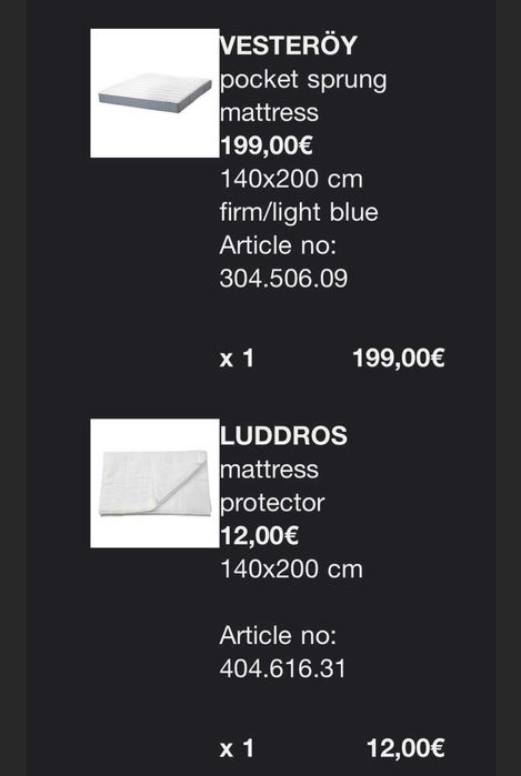 Colchão da marca ikea.
