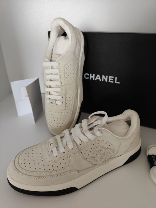 Chanel interlocking CC zamszowe sneakersy r.39 skóra naturalna