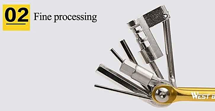WESTBIKING Multitool Zestaw Narzędzi do Rowerów 187g GOLD