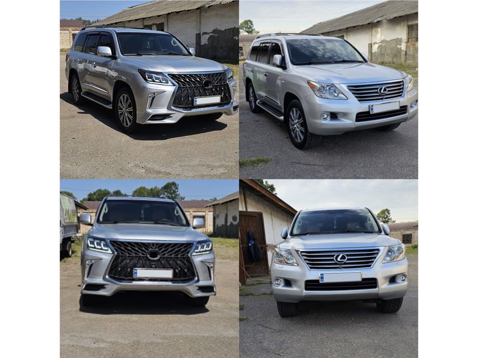 Lexus LX570/450d 2008-2022 рр. Комплект міні-рестайлінгу з моделі 2008-2015 на TRD Sport (бампер, фари)
