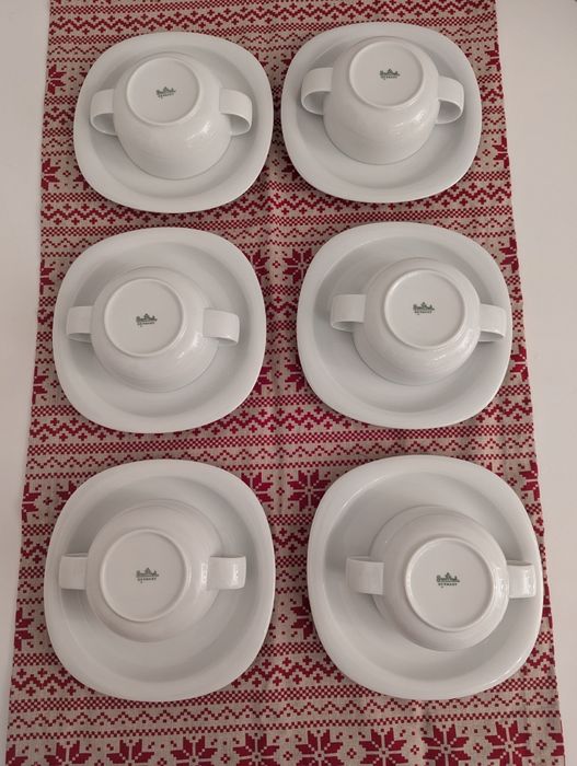 Rosenthal Suomi 6 Nowych Bulionówek z Podstawkami