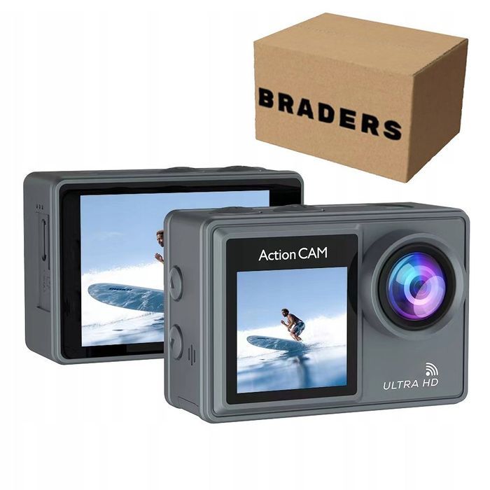 Kamera Sportowa 5K/4K UHD Dwustronny Ekran i Obudowa Wodoodporna 30M