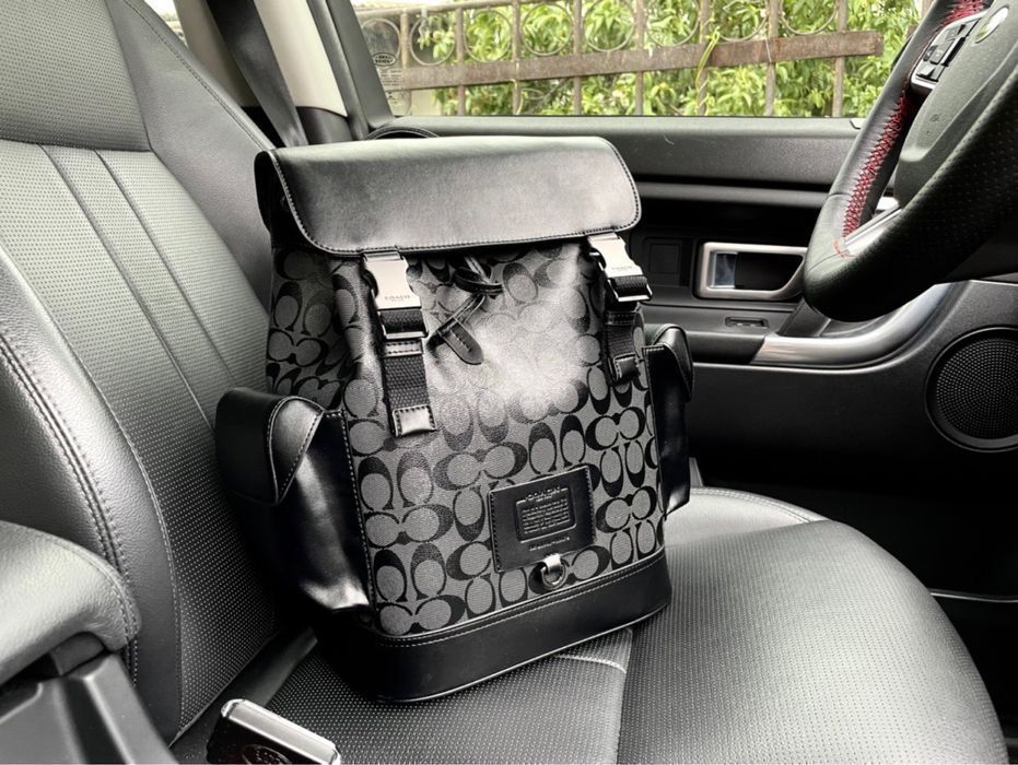 Рюкзак Coach Rivington кожаный мужской оригинал черный monogram