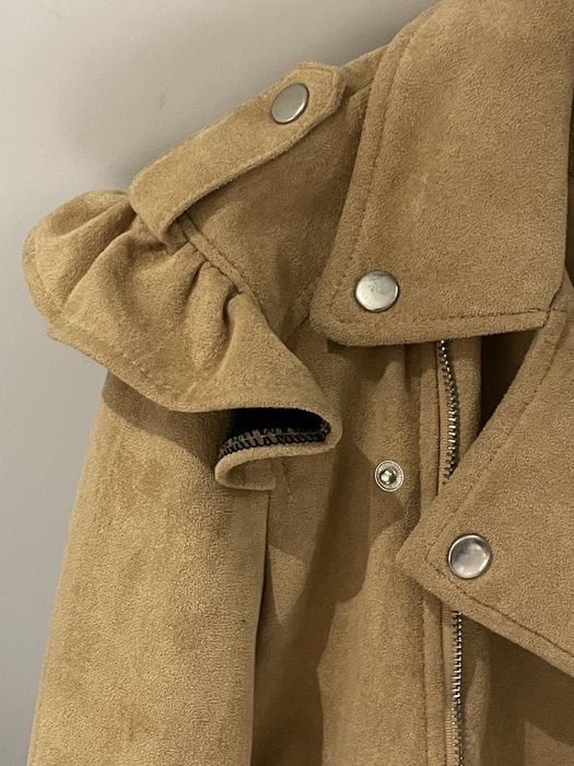 Zamszowa kurtka ramoneska damska flamant rose S