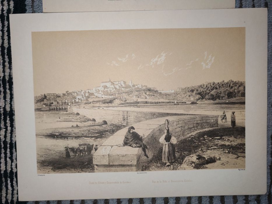 Gravuras antigas de Coimbra – lote 3 peças