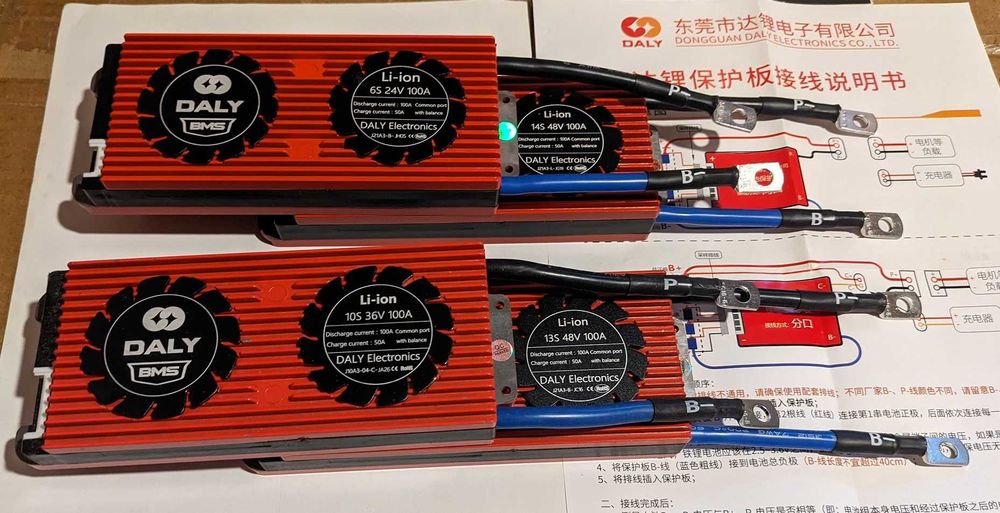 BMS-платы DALY 100A 4S 6S 7S 8S 13S 14S 16S 20S LiFePo4 Li-ion 12V