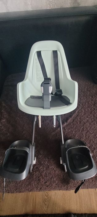 Zestaw fotelik rowerowy i osłona bobike go mini marshmallow mint