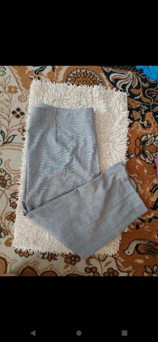 Eleganckie szare spodnie typu proste duży rozmiar