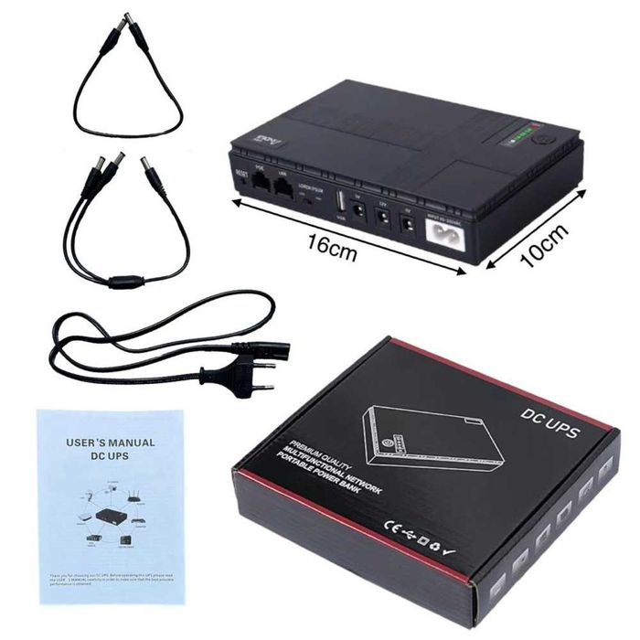 Безперебійник ДБЖ для роутера, ONU, DC1018P 5V/9V/12V/15V/24V 10400mAh