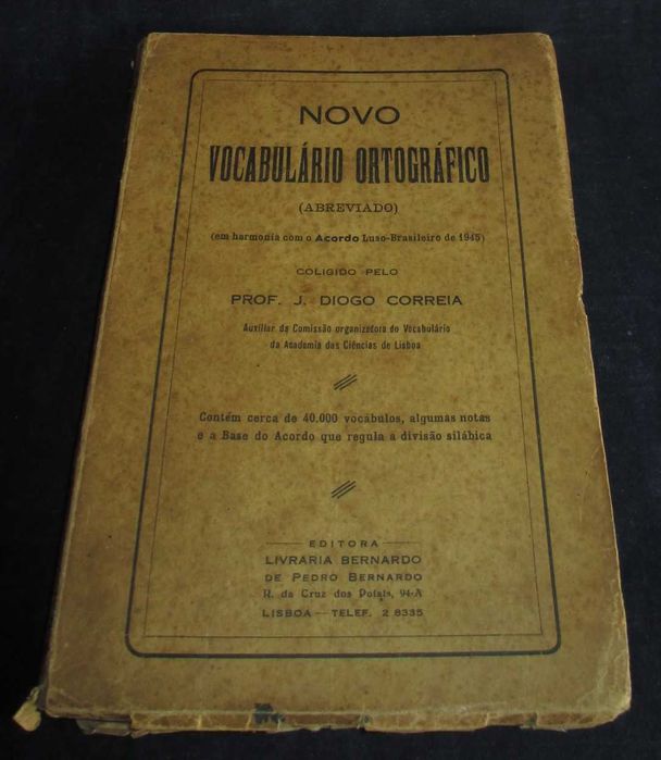 Livro Novo Vocabulário Ortográfico (abreviado) Prof. J. Diogo Correia