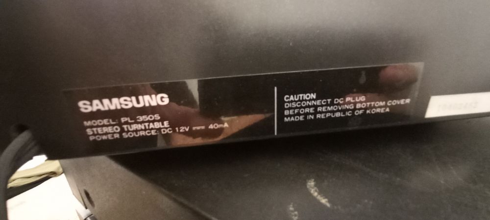 Adapter gramofon  SAMSUNG MODEL: PL 350S STEREO

MODEL: PL 350S

STER