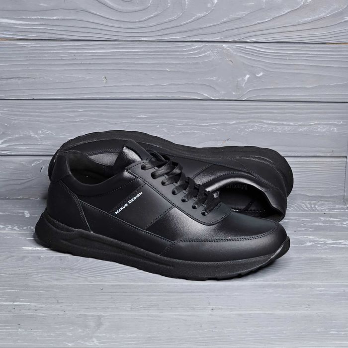 40-48рр!!! Кожаные мужские синие черные кроссовки TM Maus / Максус !