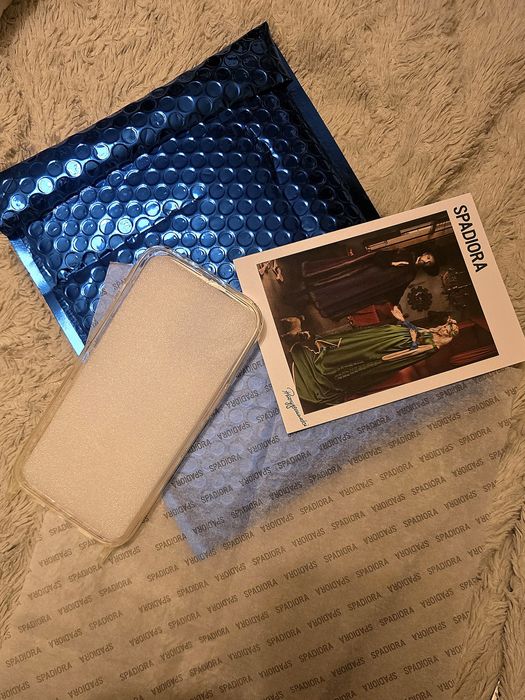 Etui na iPhone Spadiora beżowe beż pomarańczowe pomarańcz