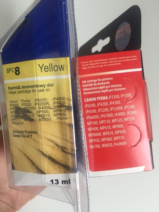 Tusze do drukarek Canon Yellow i Magenta ZESTAW