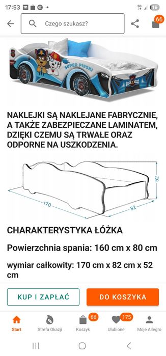 Łóżko dziecięce 160x80