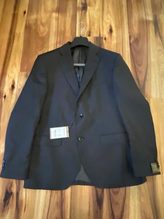 NOWY Garnitur Benvenutto czarny/antracyt r. 48, 100% wełna