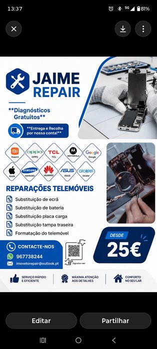 Reparação de Telemóveis e Portáteis